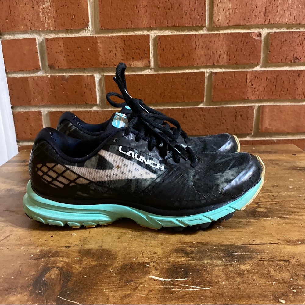 Brooks Running Shoes DNA Launch 3 Women US 6.5 Black Green Workout 1202061B071